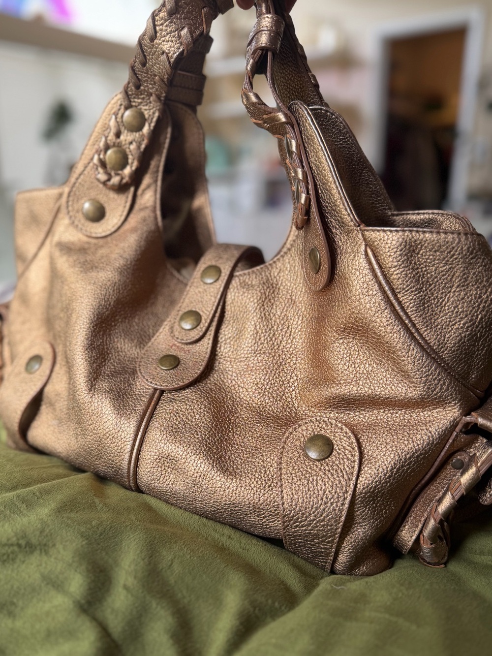 Chloé Silverado Metallic Bronze Leather Bag Authentic Y2K 2000s It Bag